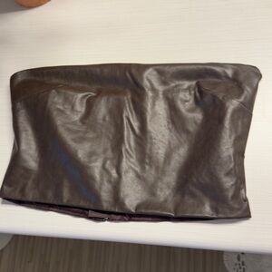 Ten by Babaton brown pleather tube top